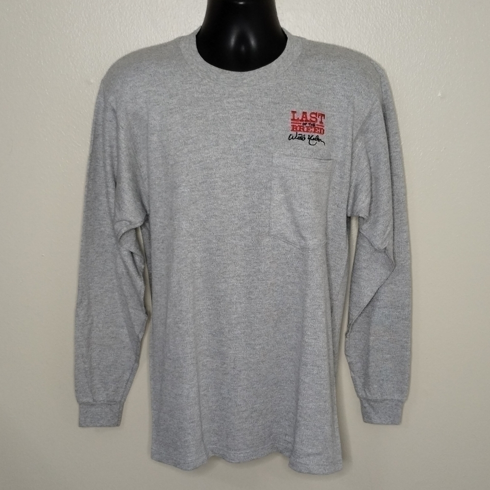 VTG 90s Willie Nelson Adult Medium Band T-Shirt Pocket Tee USA Gray Alore NEW!